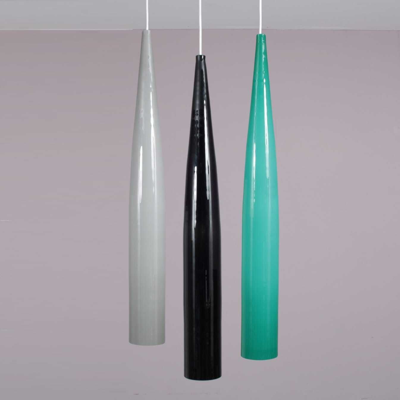 Alessandro Pianon Hanging Lamp In Grey Glass For Vistosi, Italy 1960 photo Lighting