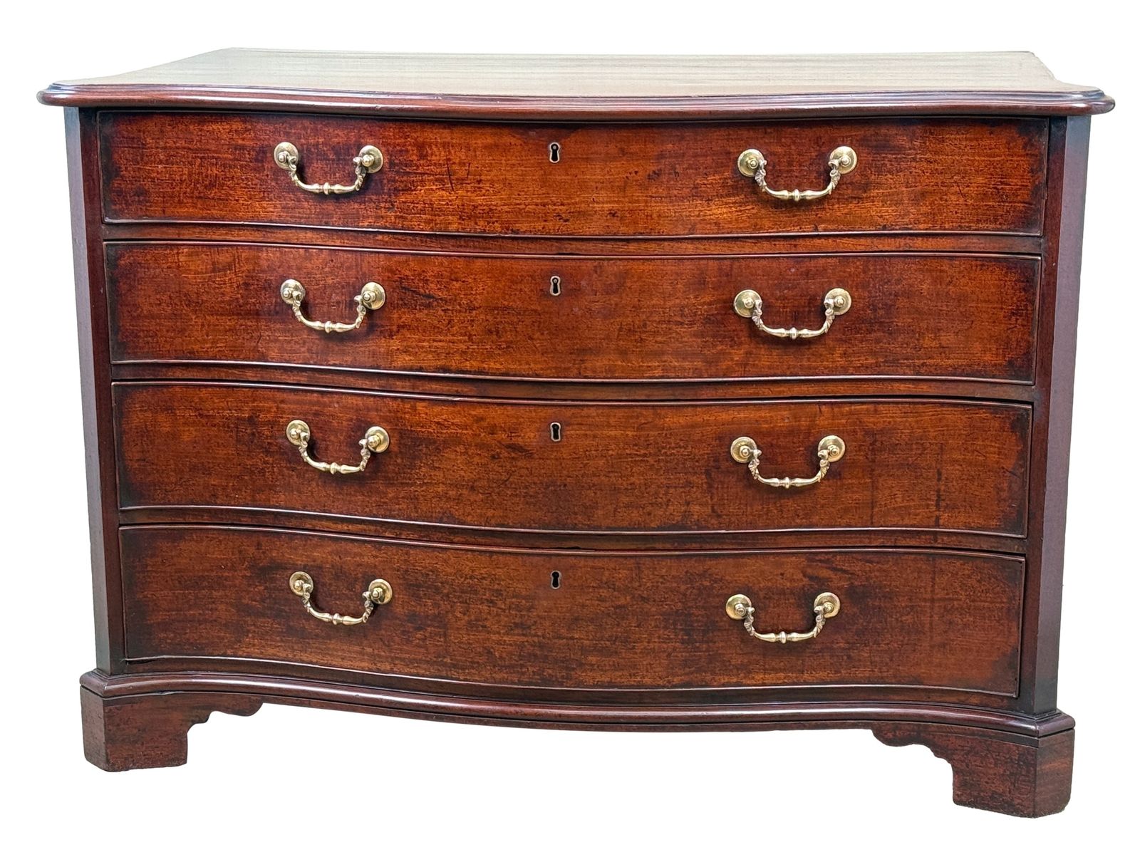 Furniture Fine 18th Century Mahogany Serpentine Commode Chest (England, Circa 1760) photo