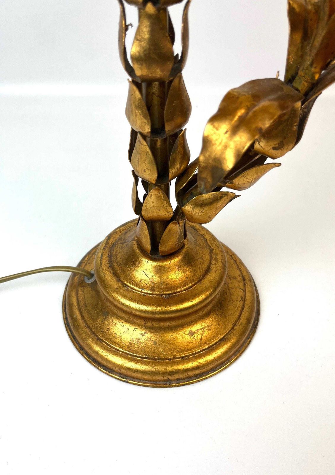 Rare Hollywood Regency Mid Century Gilt Metal Palm Tree Table Lamp By Hans Kögl Germany photo buy