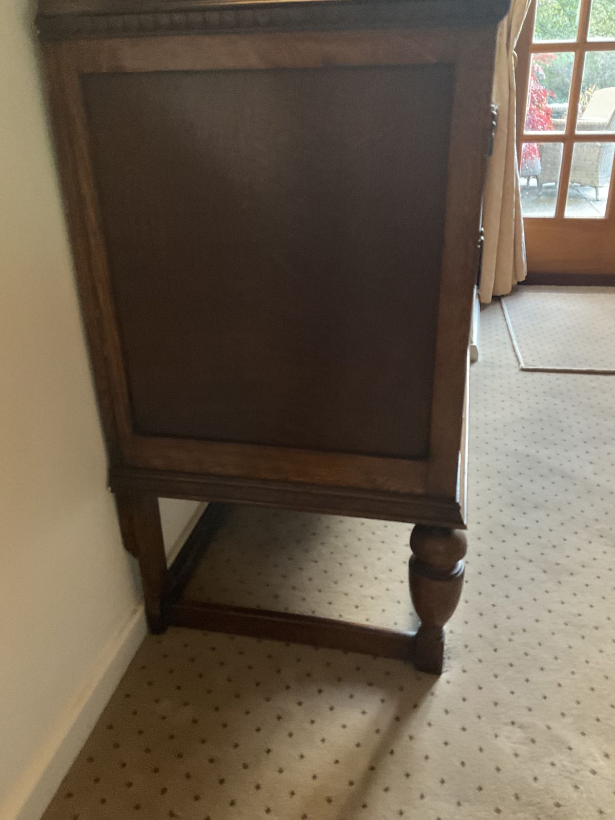 Early 1900 Sideboard In Oak With Ornate Oval Mirrored Upstand, 2 Doors 2 Drawers photo furniture