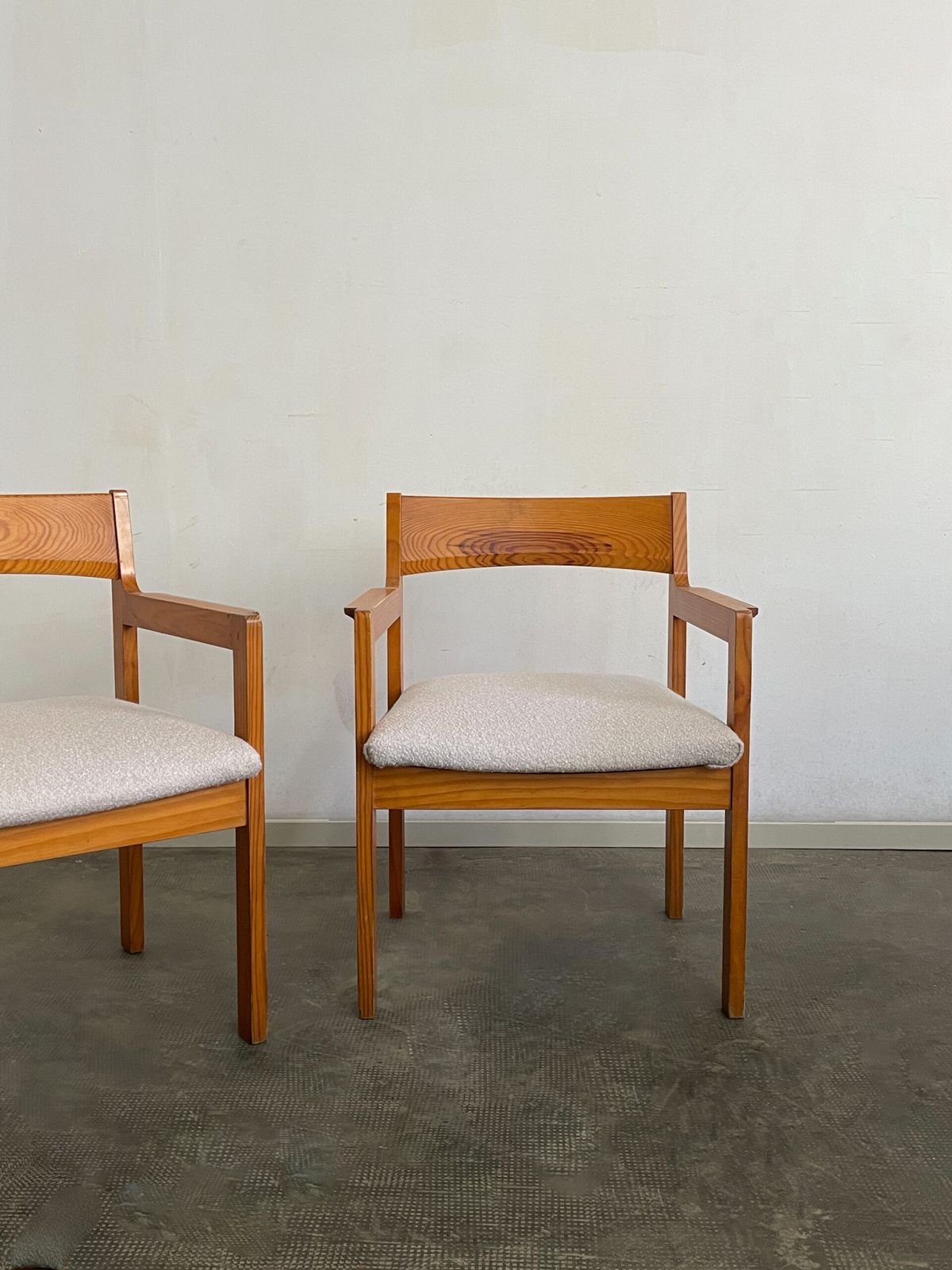 Pair Of Armchairs, Solid Melis Pine Wood, By The Designer Joaquim Belsa Aldea, Spain 1970s photo Furniture