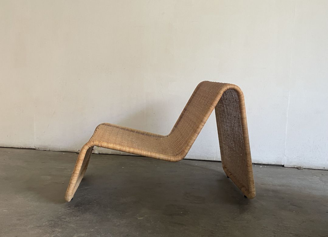 P3 Rattan Lounge Chair, 1980s, Vintage