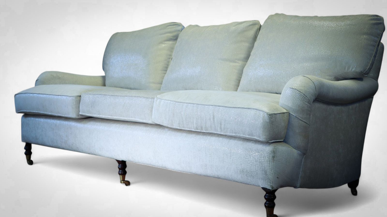 George Smith Standard Arm Cushion Back 3 Seater Kravat Linen Silk Rrp£10000 photo furniture