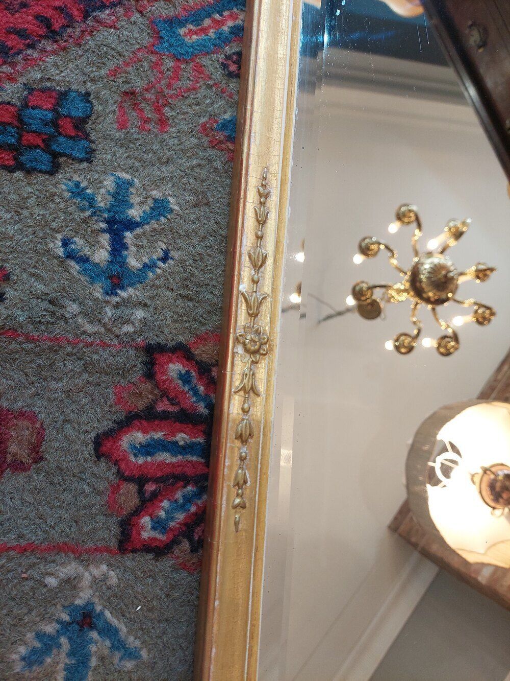 Small 19thc Giltwood Over Mantle Mirror photo furniture