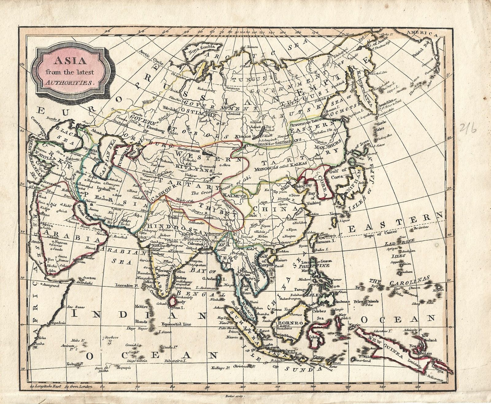 'Asia From The Latest Authorities' 1806 Map Of Asia By James Barlow