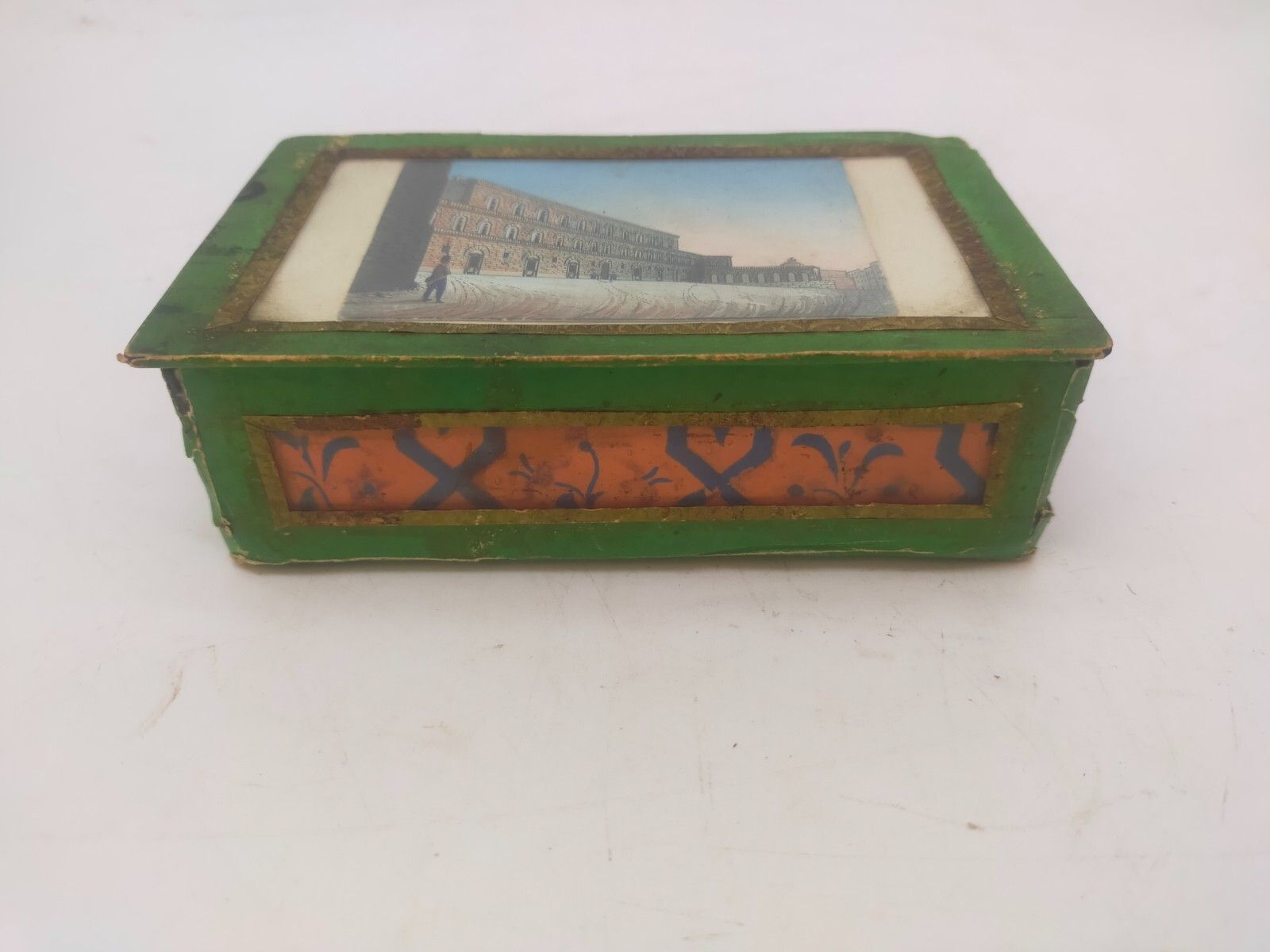 Monastic Box, Paper, Cardboard, Painting Palazzo Pitti, 18th Century Italy photo for sale