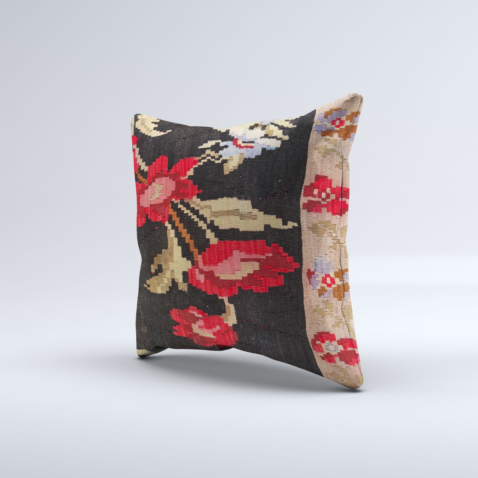 Kilim Cushion Cover 60x60 Cm Square Wool Large Pillowcase Vintage Turkish 66594 photo furniture