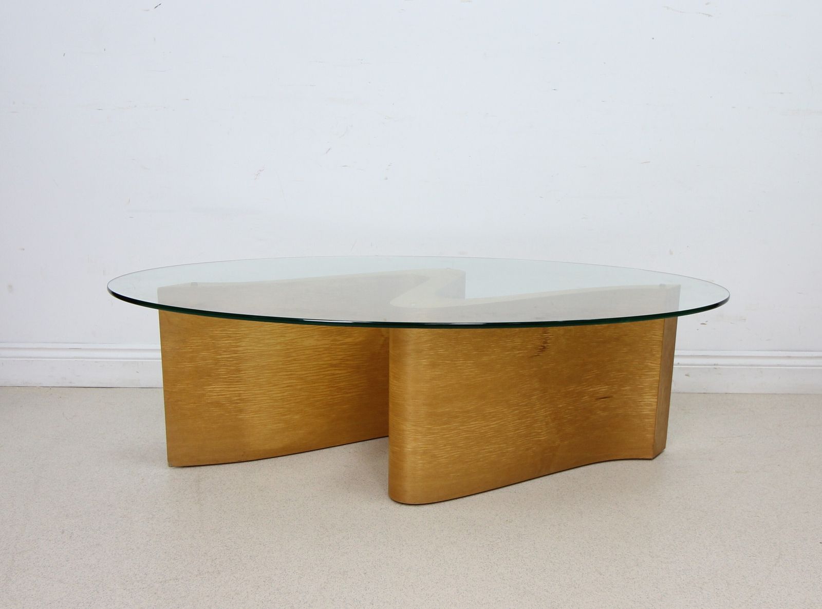 Serpent Oval Glass Top Coffee Table   Handmade British Design Attributed To Tom Schneider photo furniture