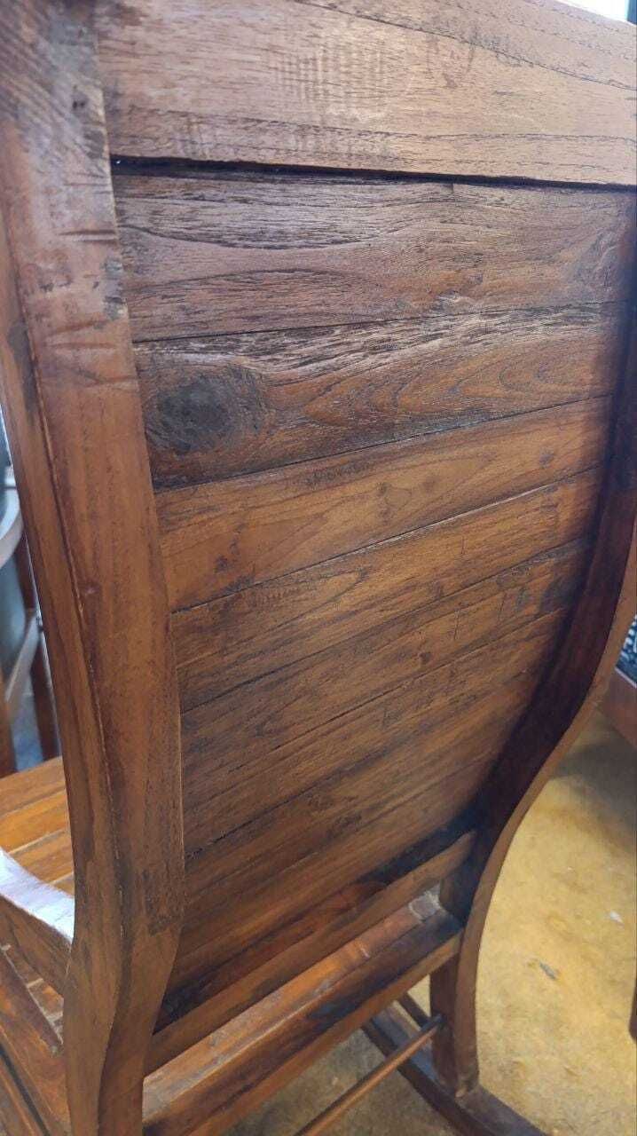 Hand Carved Teak Rocking Chair – Rustic Colonial Revival Style photo 250.0