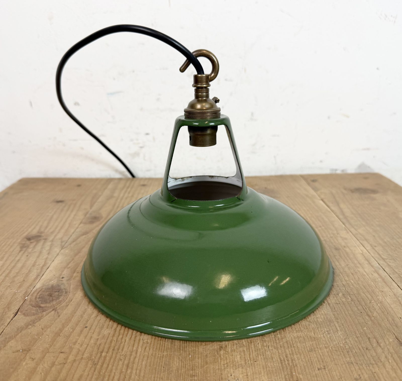 photo for sale Industrial Green Enamel Factory Pendant Lamp From Coolicon, 1950s