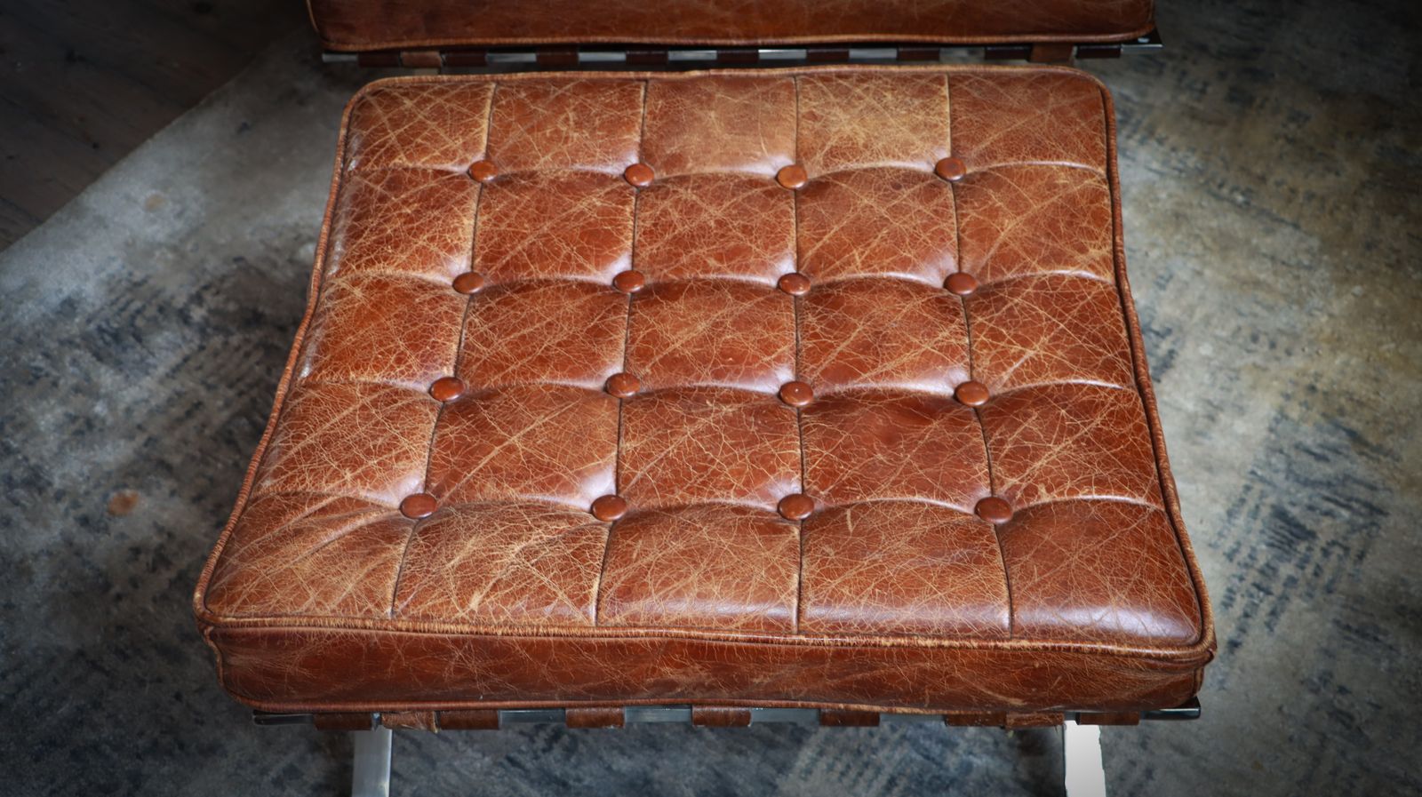 Halo Timothy Oulton Barcelona Mies Vander Rohe Style Armchair Footstool Leather photo vinterior
