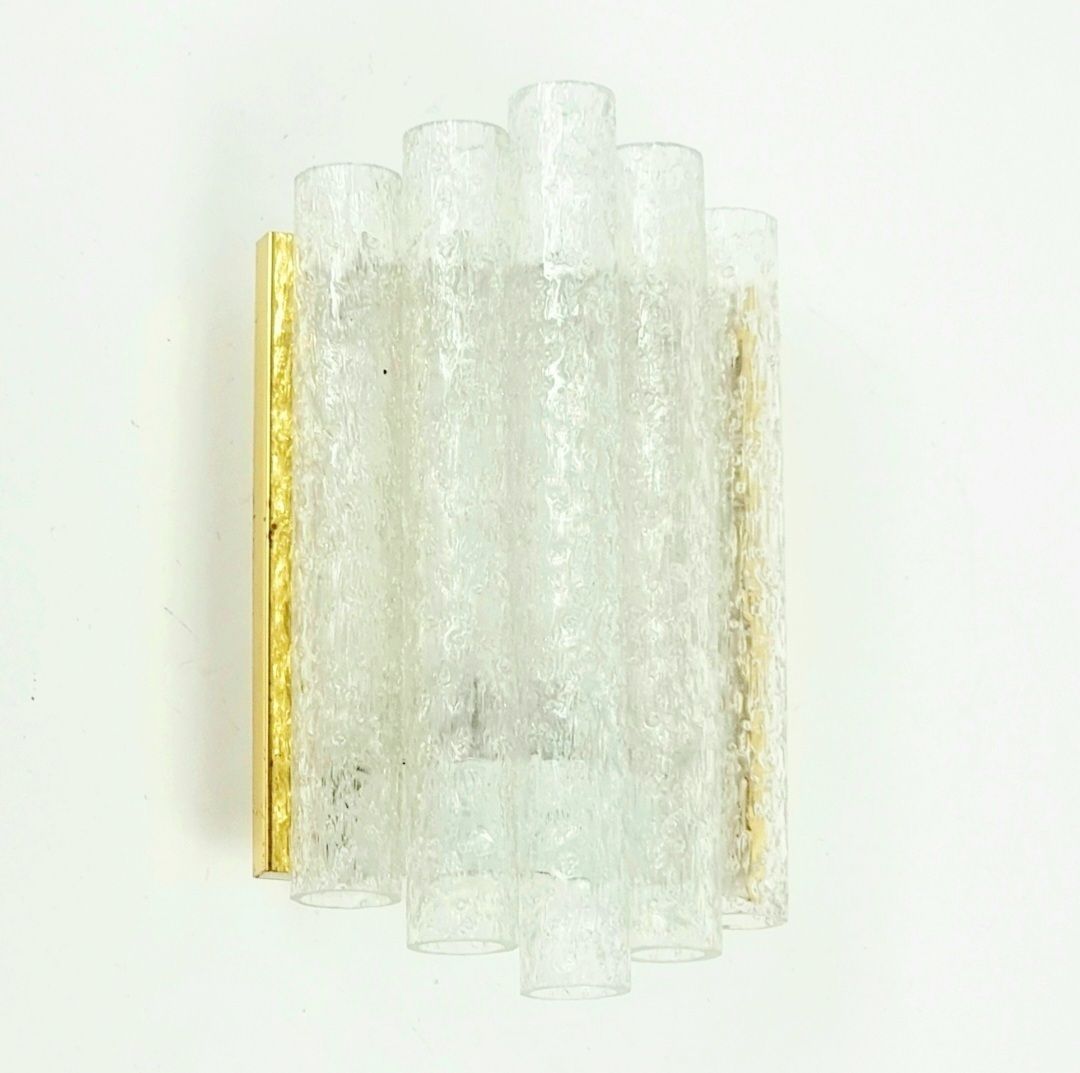 Paar Mid Century Modern Ijsglazen Wandlampen Van Doria, Duitsland, Jaren 1960 photo for sale
