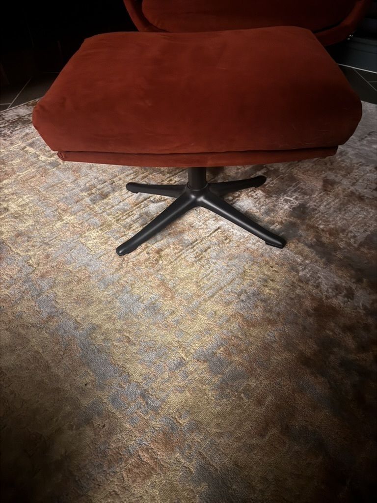 photo furniture Boconcept Reno Armchair With Swivel Function And Matching Footstool In Burnt Orange / Terracotta