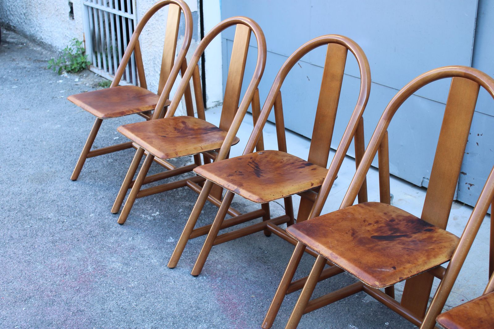 3743.0 Walnut Chairs With Calfskin Seat, Modernist Style, 1970s Italy photo