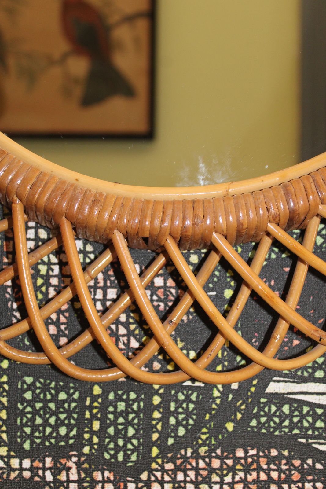 Franco Albini 1950 Oval Bamboo Mirror photo buy