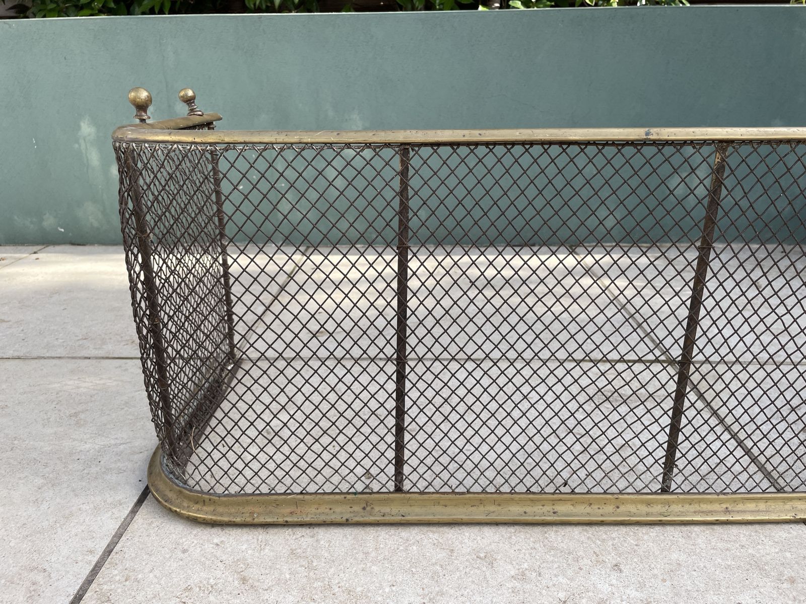 Antique Brass Fireplace Fender Spark Guard Mesh Screen Style Fireside Surround photo buy