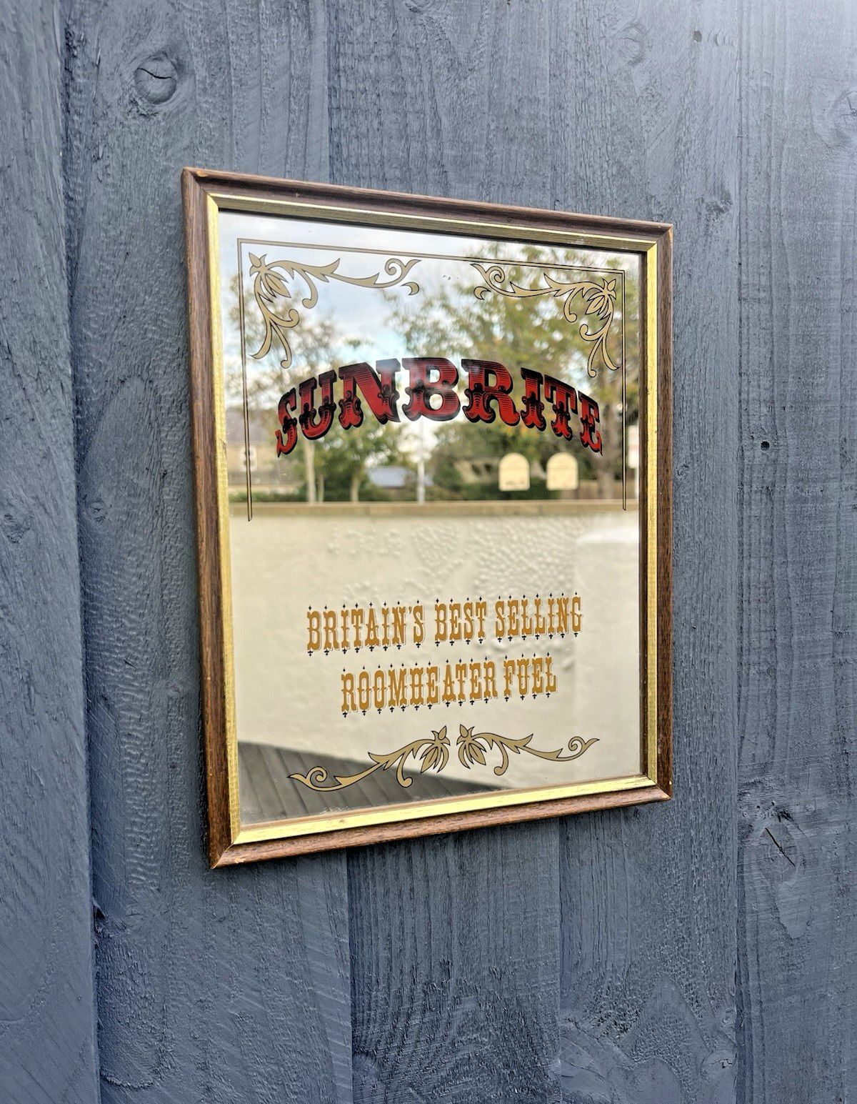 Vintage Sunbrite Fuel Advertising Shop Picture Mirror Coal Mining 50's 60s photo furniture