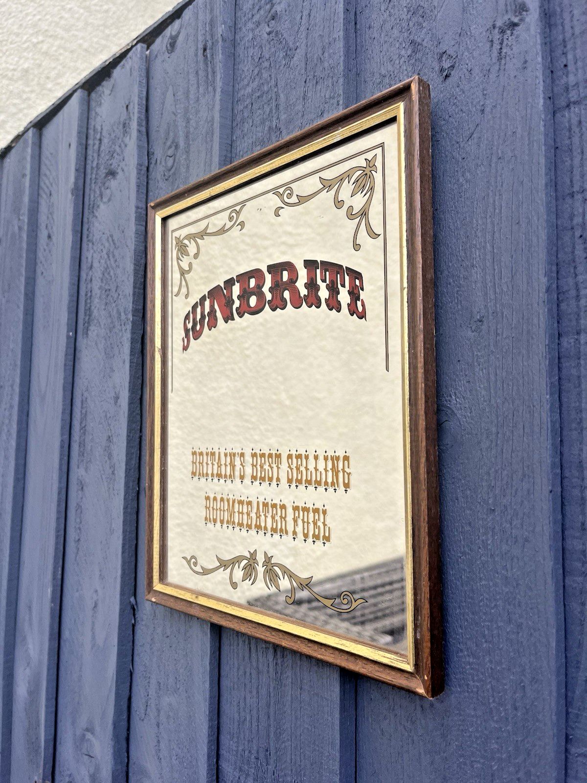 Vintage Sunbrite Fuel Advertising Shop Picture Mirror Coal Mining 50's 60s photo Art
