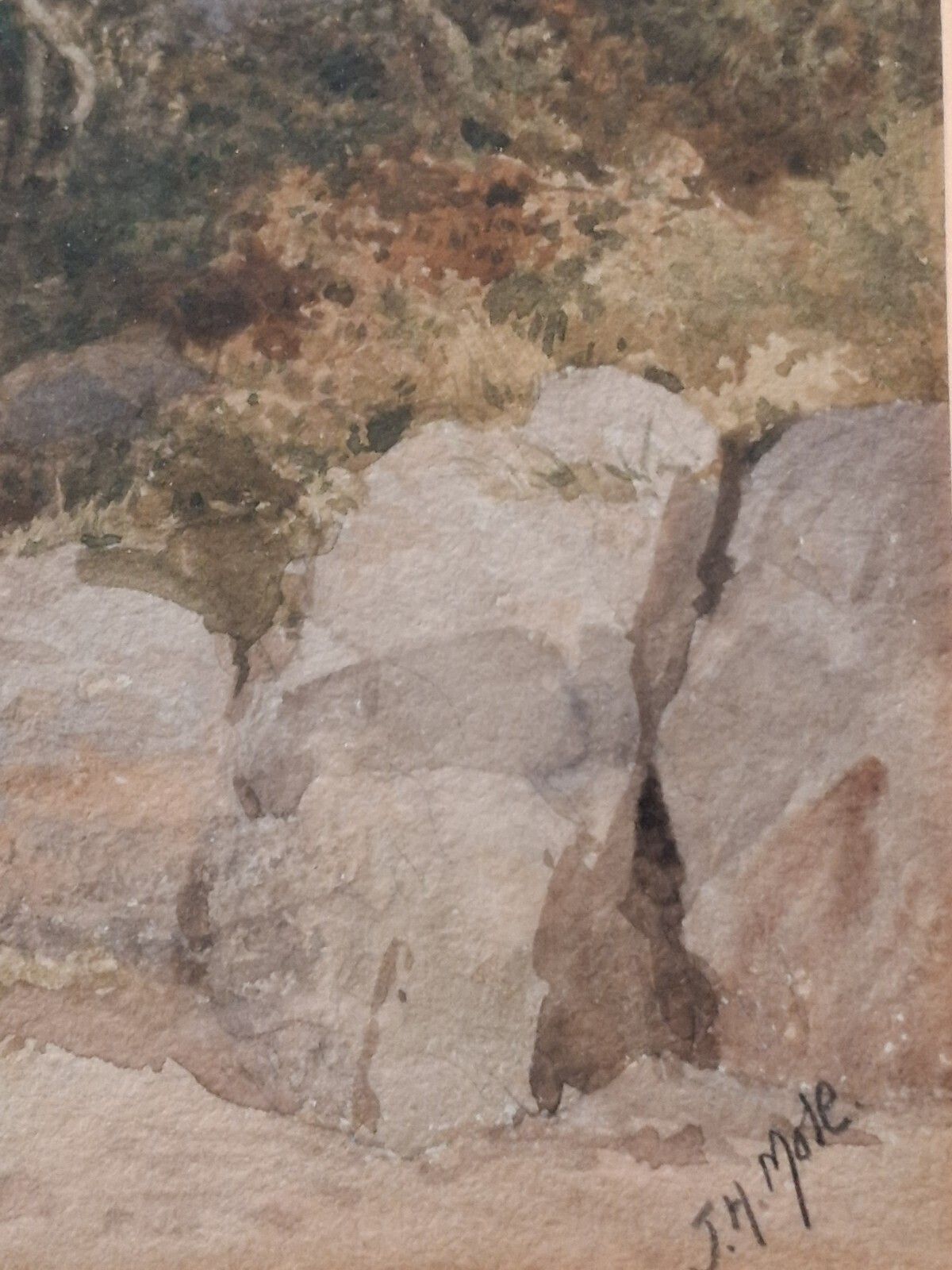 Antique John Henry Mole Watercolour Landscape Beach Mountain Scotland Original photo buy