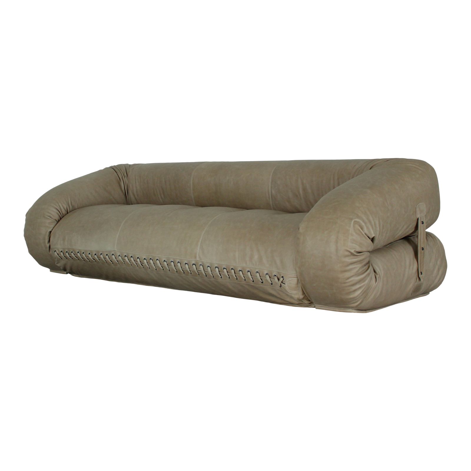 12900.0 Anfibio Three Seater Sofa By Alessandro Becchi For Giovannetti, 1970s, Restored In Grey Leather photo