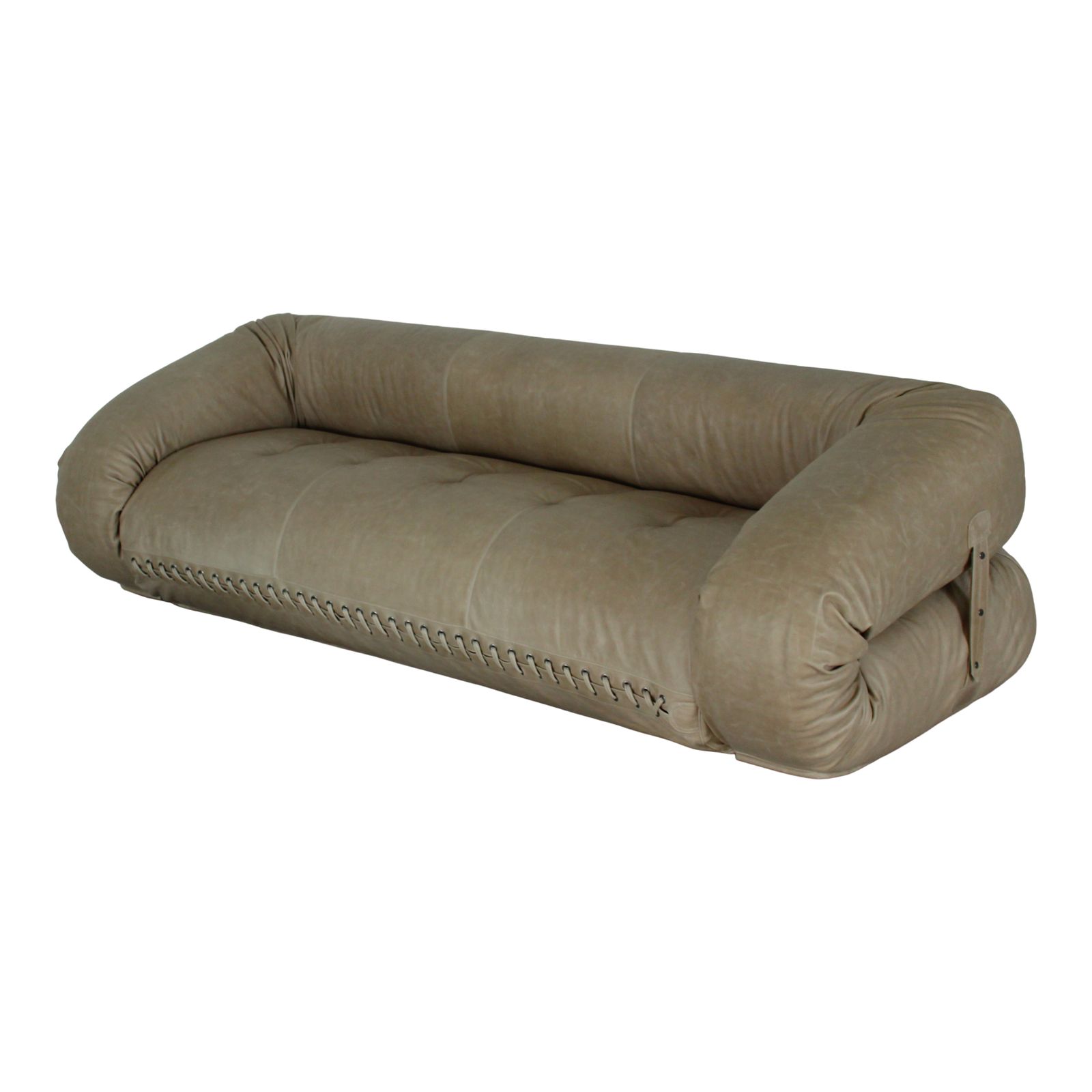 Anfibio Three Seater Sofa By Alessandro Becchi For Giovannetti, 1970s, Restored In Grey Leather photo furniture
