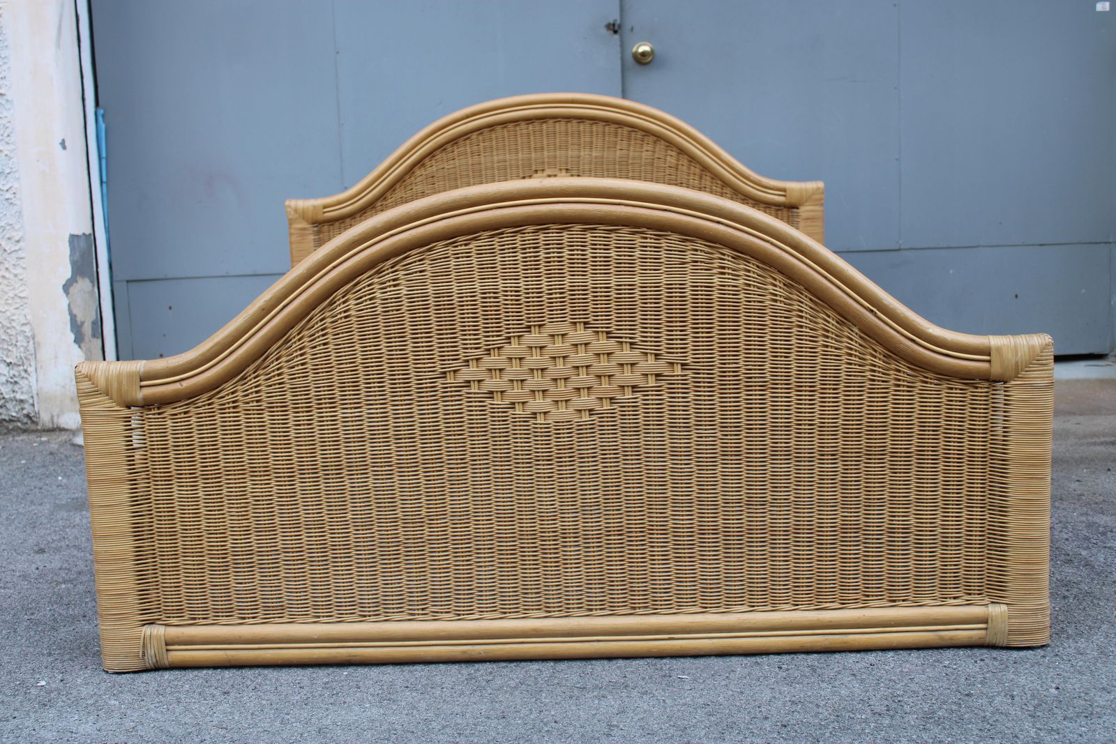 1970 Tommaso Barbi Design Italian Bamboo And Wicker Bed photo for sale