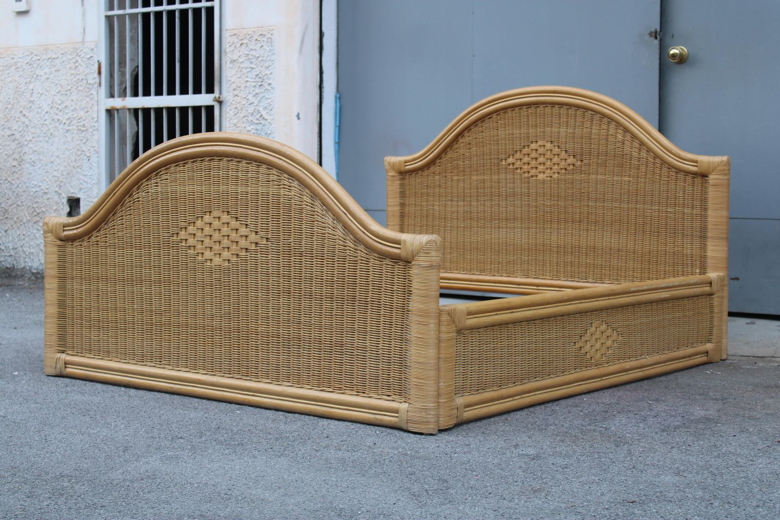 1970 Tommaso Barbi Design Italian Bamboo And Wicker Bed photo buy