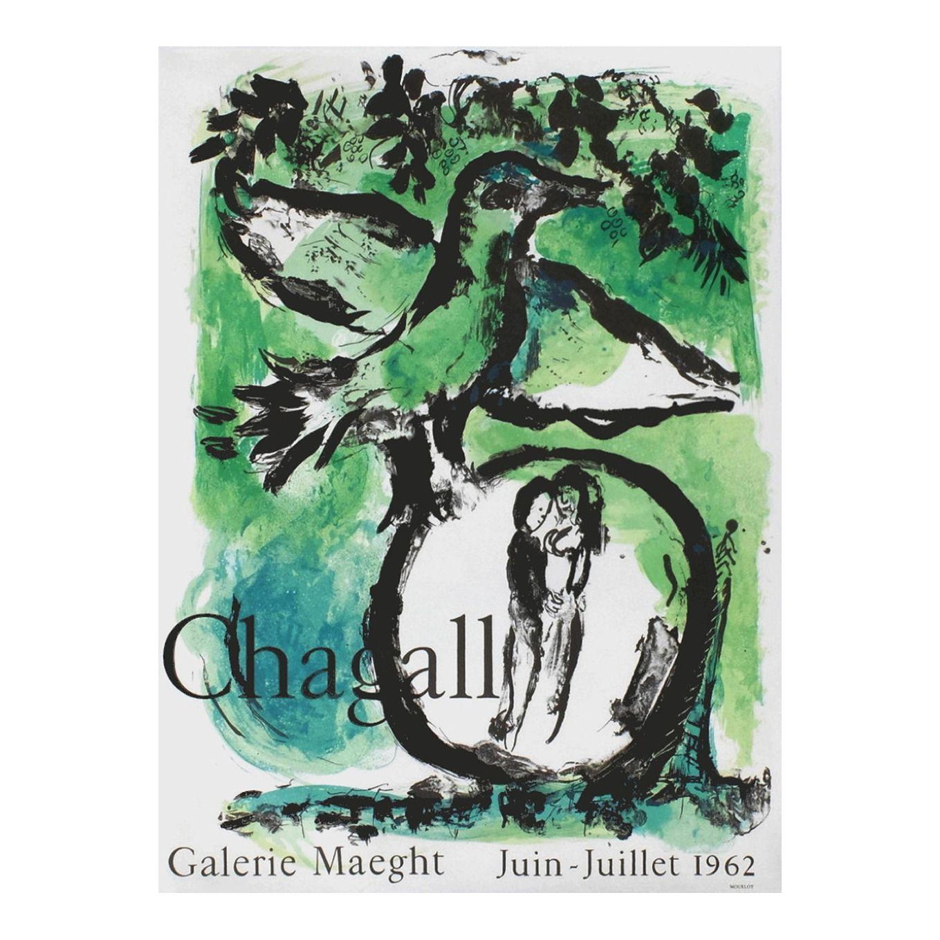 1962 Marc Chagall Maeght Gallery Exhibition Poster