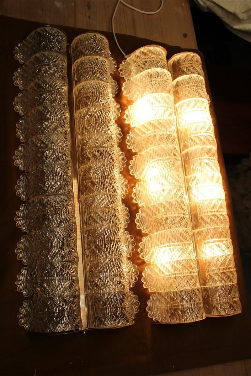 Large Pair Of Barovier Wall Lamps In Murano Glass And Brass, 1950s photo 9624.0
