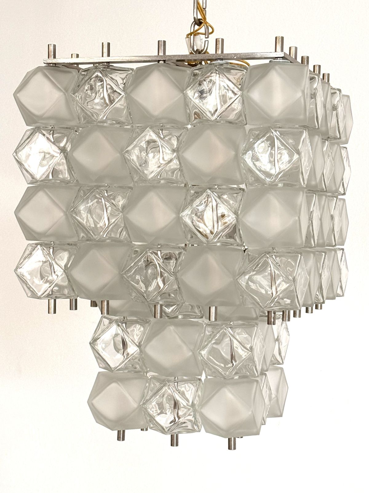 Italian Midcentury Murano Glass Geometric Chandelier By Interlux, 1960s photo buy