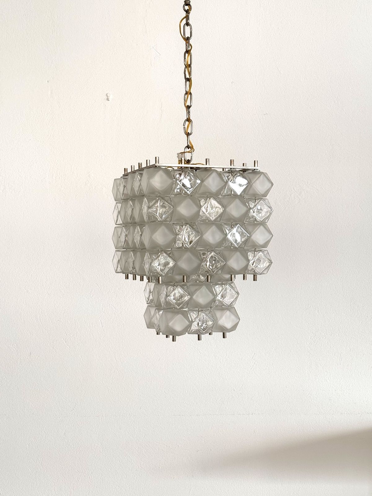 3300.0 Italian Midcentury Murano Glass Geometric Chandelier By Interlux, 1960s photo