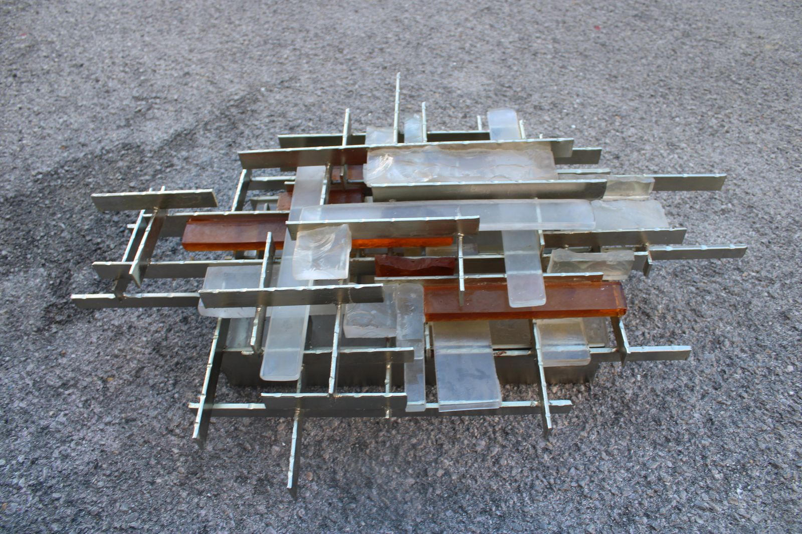 Poliarte Brutalist Minimalist Wall Lamp, Italy, 1960s, Murano And Metal photo Lighting