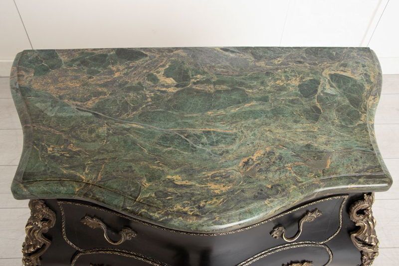 4000.0 Early 20th Century Antique Pair Of Ebonised Bombe Fronted French Commodes photo