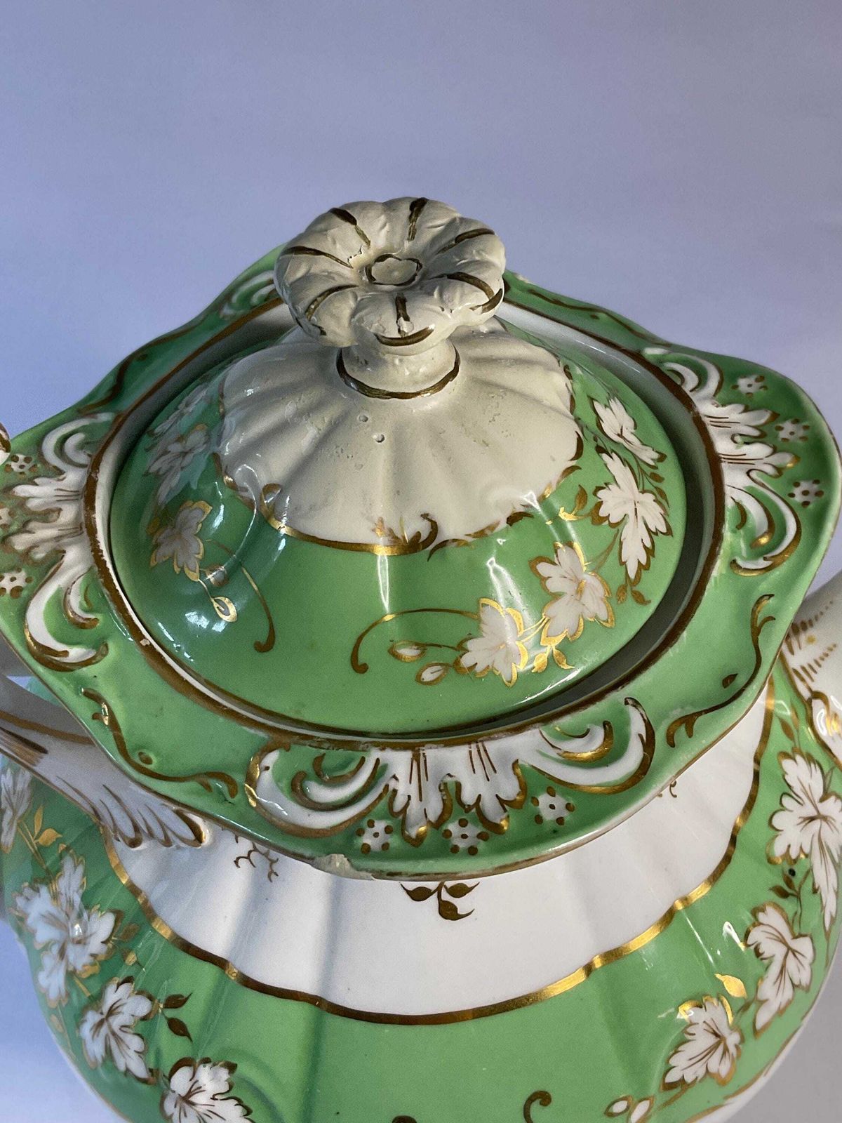 English Porcelain Teapot, Early 19th Century, With Provenance. A Rare Piece. photo for sale