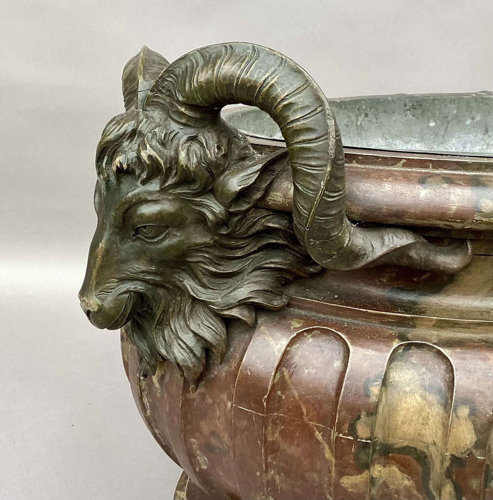 photo furniture Magnificent Regency Faux Marble Neoclassical Wine Cistern / Jardiniere