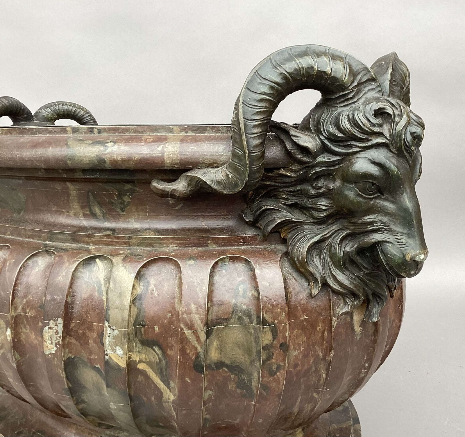 photo buy Magnificent Regency Faux Marble Neoclassical Wine Cistern / Jardiniere