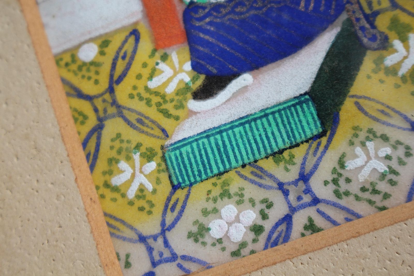 Early 19th Century Chinese Gouache On Pith Paper Portrait Noble Royal Gentleman photo vinterior