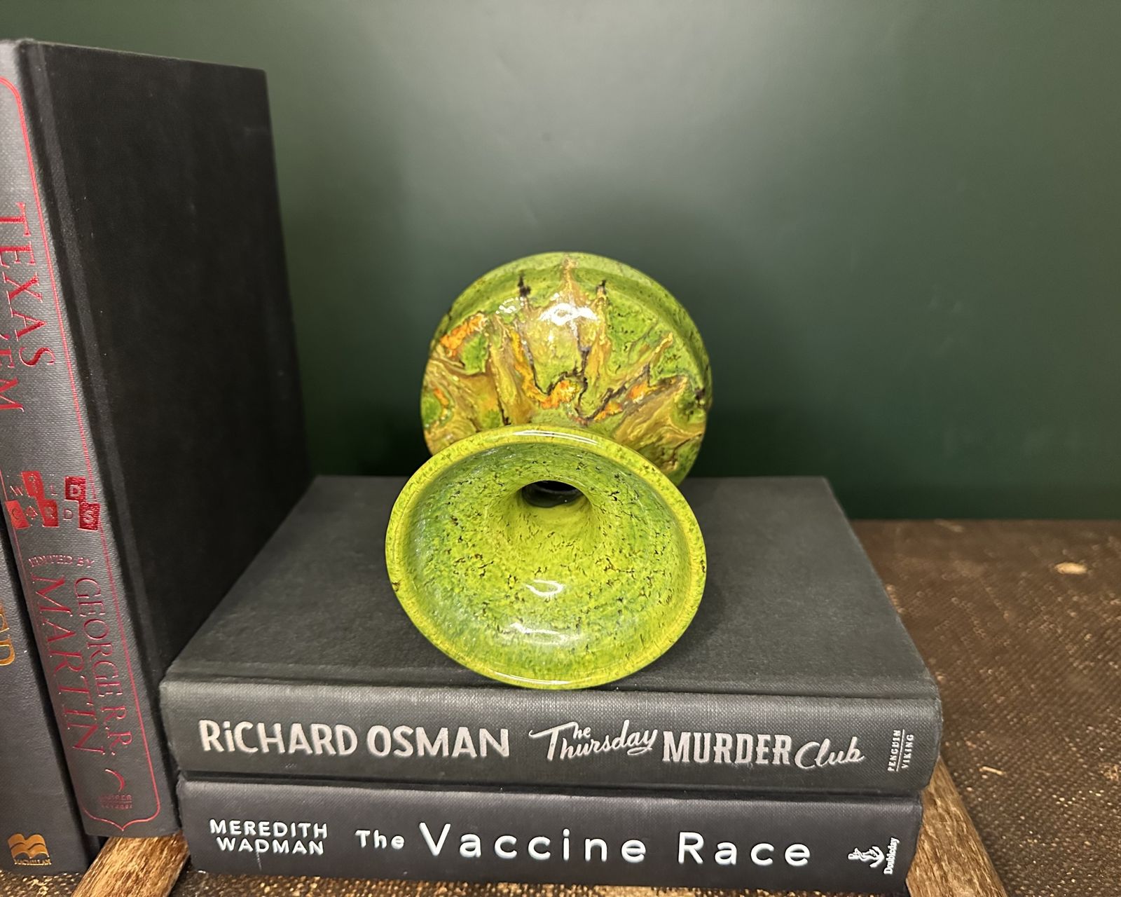 Striking Mid Century Fat Lava Style Drip Glaze Ceramic Vase photo furniture