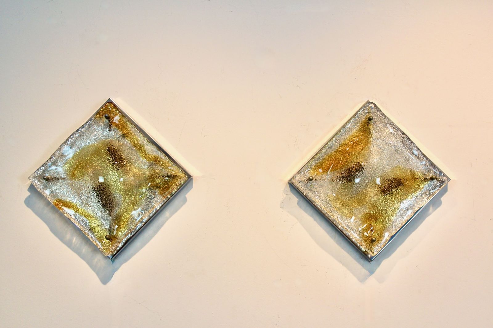 Pair Of Murano Glass Wall Lamps By Toni Zuccheri, Italy, 1970s