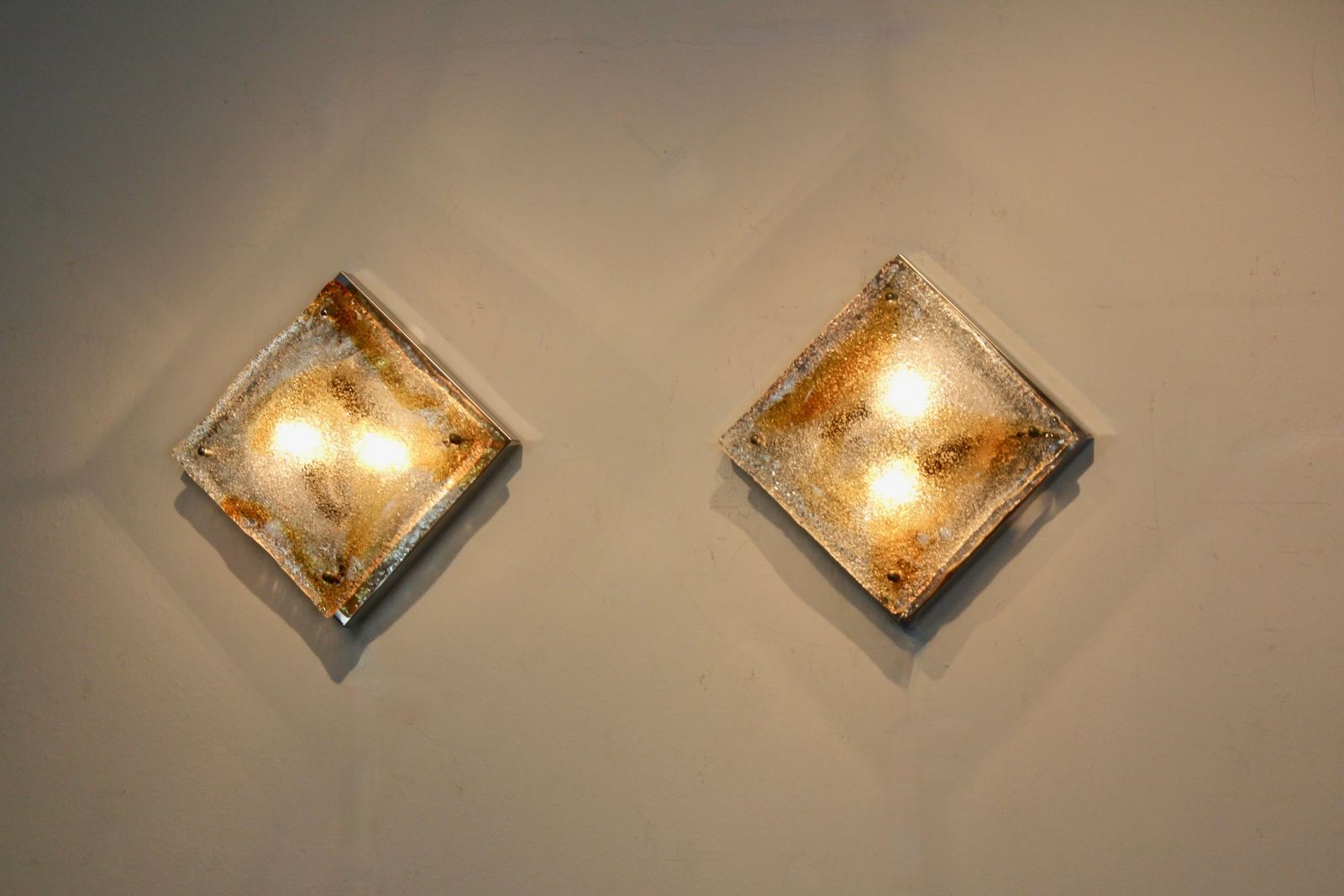 Pair Of Murano Glass Wall Lamps By Toni Zuccheri, Italy, 1970s photo furniture