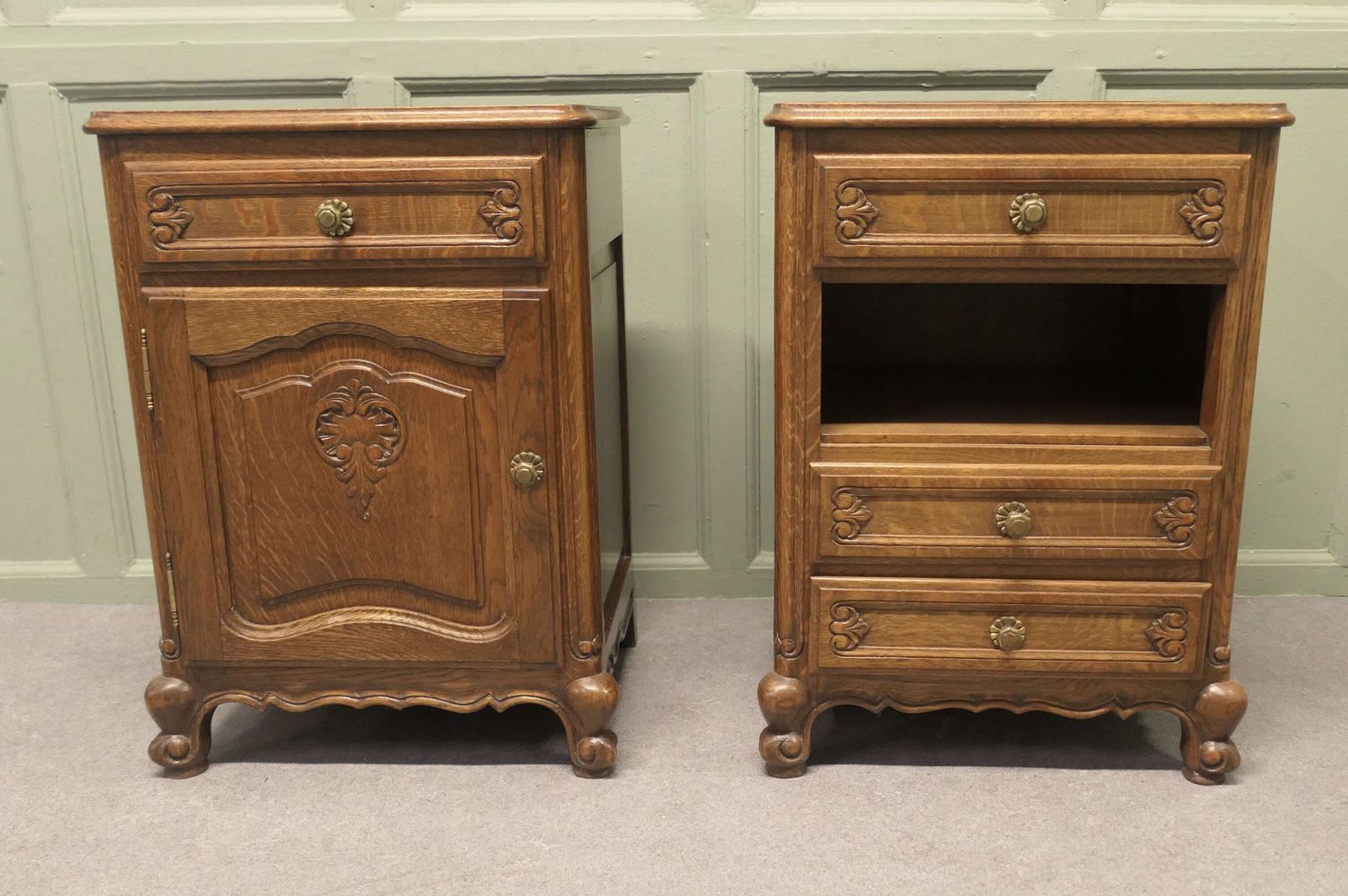 Pair Of French Golden Oak Bedside Cabinets photo furniture