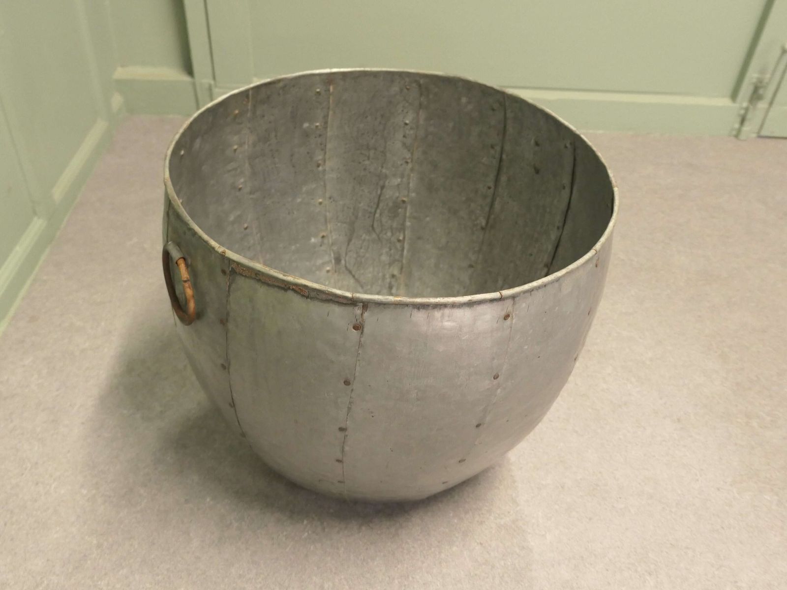 Industrial Look Cauldron Log Basket Or Planter photo buy