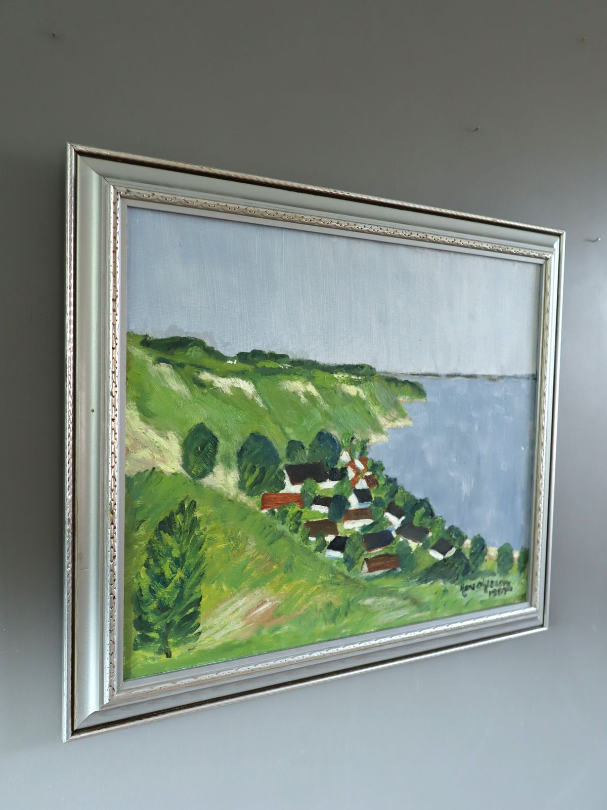 Hillside By The Sea  Oil Painting photo for sale