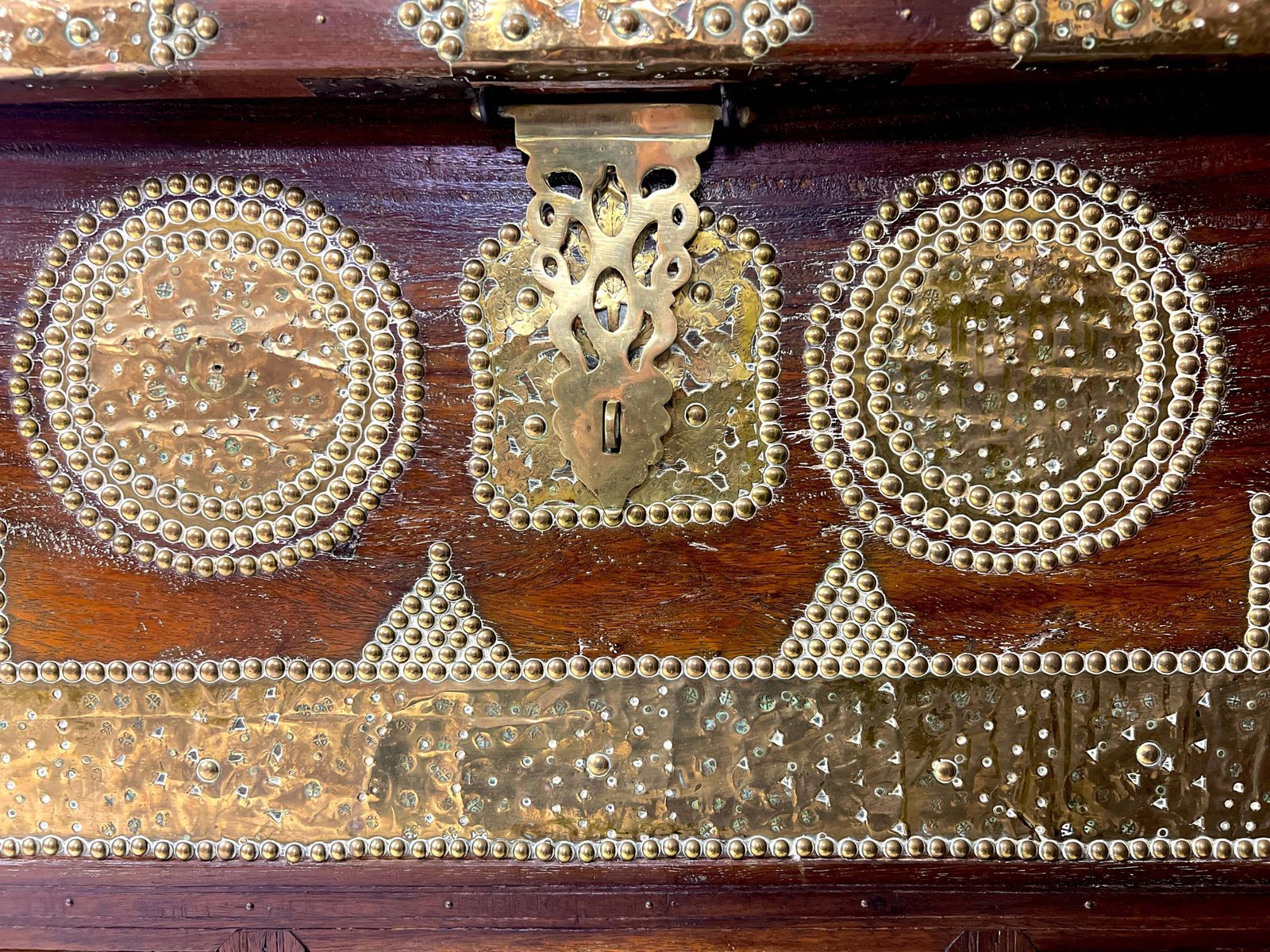 photo furniture A Large 19th Century Teak And Brass Inlaid Zanzibar Chest On Stand