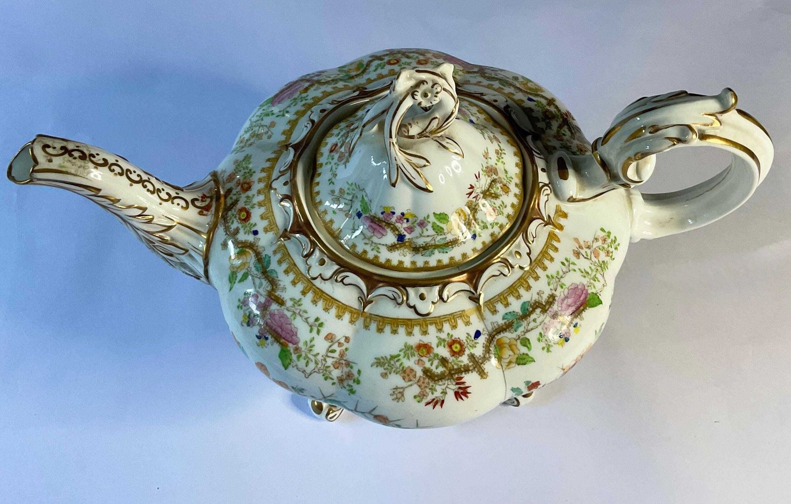 295.0 English Porcelain Teapot, Early 19th Century, With Provenance. A Rare Piece. photo
