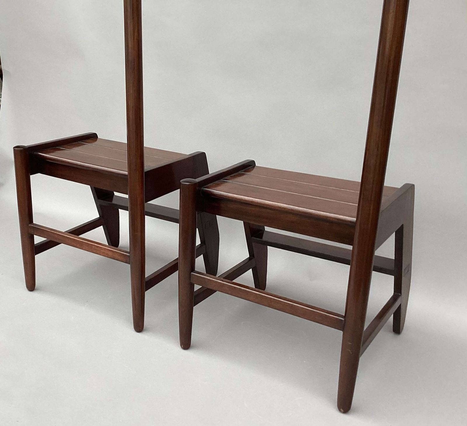 photo buy Early C20th Pair Of Mahogany Library Steps Of Unusual Form
