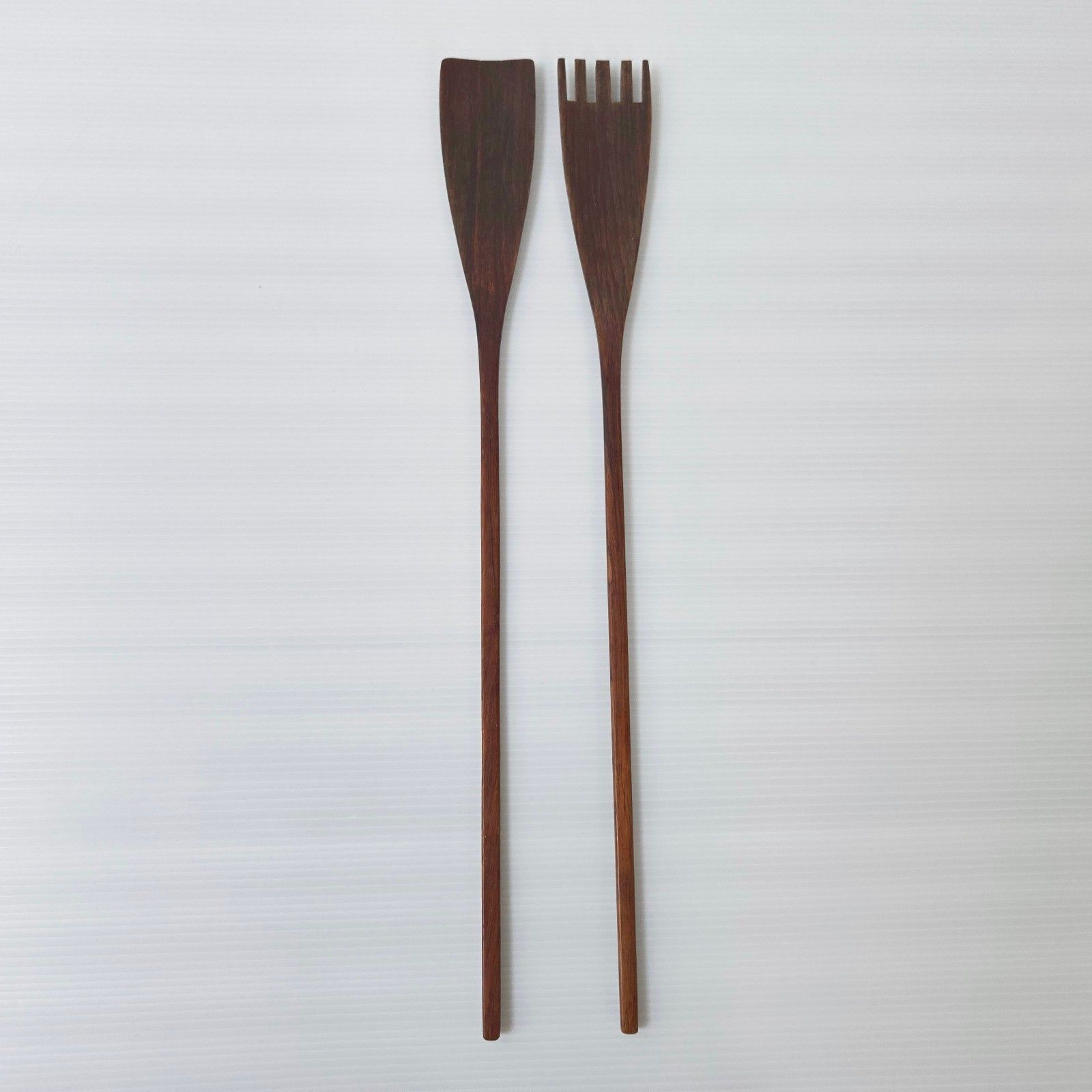 Vintage Scandinavian 1960s Teak Or Rosewood Salad Cutlery 60s 1960s