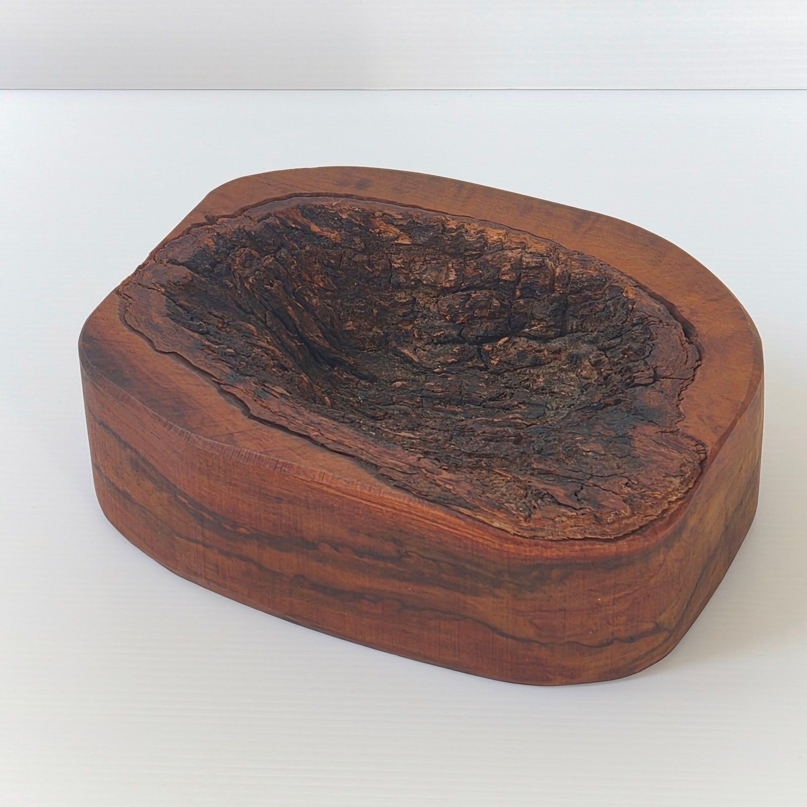 Vintage Brutalist Wooden & Bark 1970 Dlg Alexandre Noll 70s 1970s