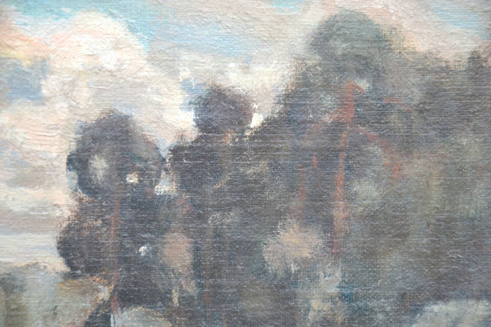 Vintage Old School Lake Landscape Painting By Esko Turunen 1986 Oil On Board photo vinterior
