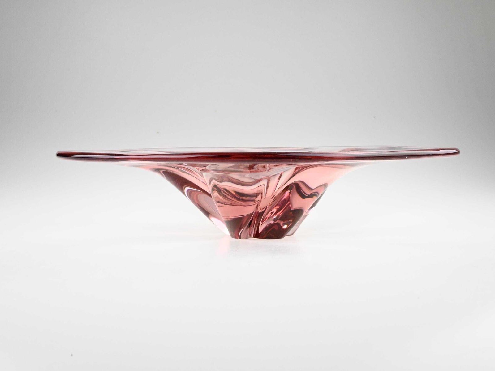 Josef Hospodka Chribska Glass Bowl, Bohemian Glass, Bohemian Art Glass, Blown Glass, Blown Glass Bowl, Glass Handmade Bowl, Art Glass Bowl photo furniture